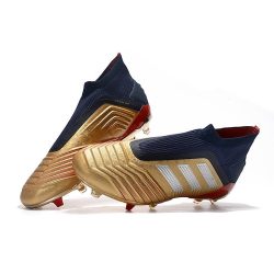 Zapatos adidas Predator 19+ FG - Oro Plata Rojo_10.jpg